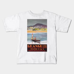 Grange-over-Sands - LMS - Vintage Railway Travel Poster - 1923-1947 Kids T-Shirt